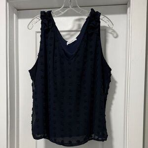 Nine West Navy Sleeveless Blouse